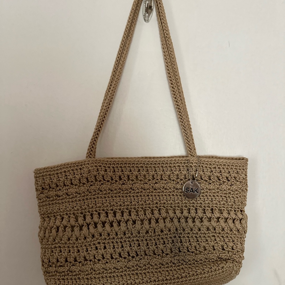 The Sak Brown Crochet Tote Bag